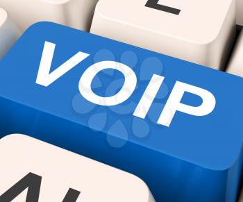 Voip Key Meaning Voice Over Internet Protocol Or Broadband Telephony
