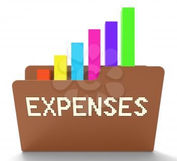 Expenses Word On File Represents Business Costs 3d Rendering