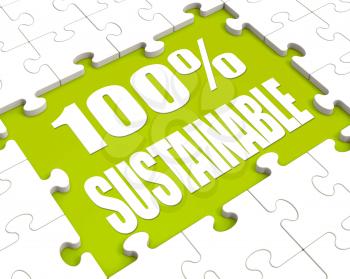 100% Sustainable Puzzle Showing Environment Protected And Recycling