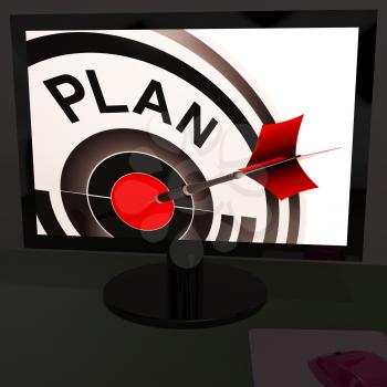 Plan On Monitor Shows Expectations And Objectives