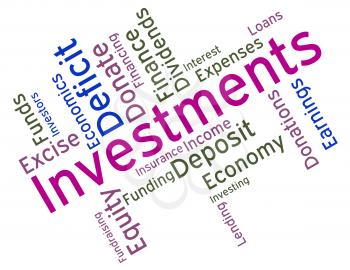 Investments Word Showing Savings Opportunity And Wordcloud 
