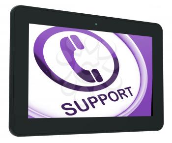 Support Tablet Showing Call For Advice