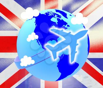 Union Jack Showing United Kingdom And Plane
