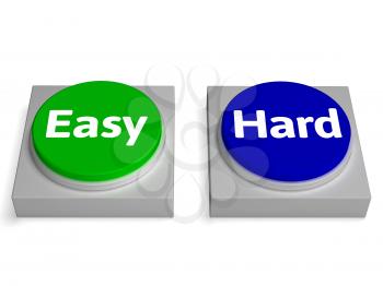 Easy Hard Buttons Showing Easiest Or Hardest