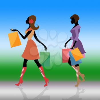 Shopper Shopping Representing Retail Sales And Person