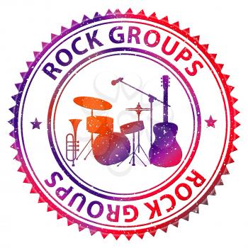 Rock Groups Representing Melody Band And Music