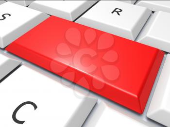 Blank Pc Keyboard Key Showing Red Empty Copy Space Online