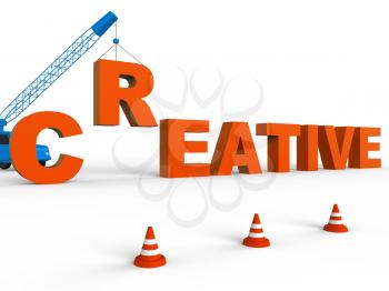 Crane Building Creative Word Shows Inspired And Imaginative 3d Rendering