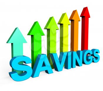 Savings Increasing Showing Financial Report And Graphs
