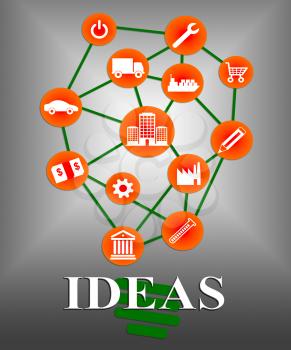Ideas Icon Showing Concept Contemplate And Creative