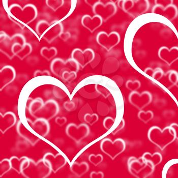 Red Hearts Background Showing Love Romance And Valentine