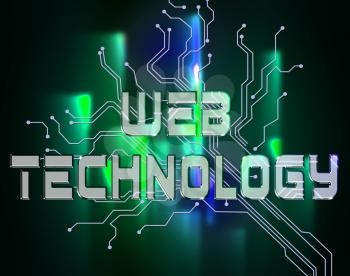Web Technology Words Represent Www Technologies And Network