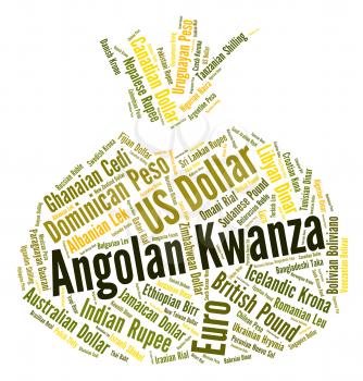 Angolan Kwanza Representing Currency Exchange And Market 