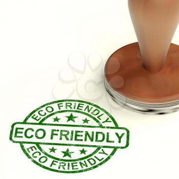 Eco Friendly Stamp Shows Symbol For  Recycling And Environment