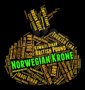 Norwegian Krone Representing Forex Trading And Word