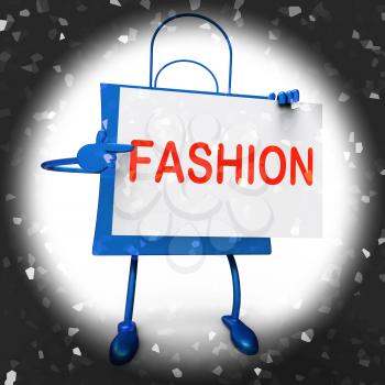 Fashion Shopping Bags Showing Fashionable and Trendy Products