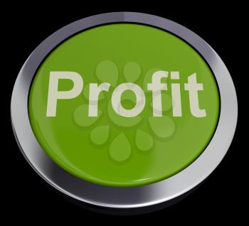 Profit Computer Button In Green Showing Earnings And Investments