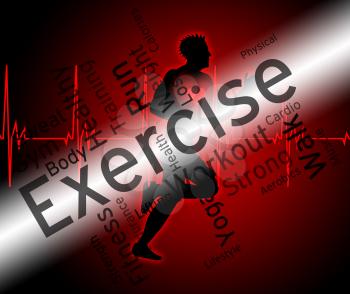 Exercise Words Showing Get Fit And Athletic 