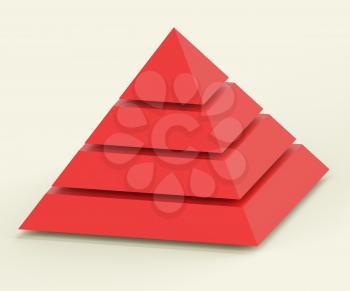 Pyramid With Segments Shows Hierarchy Or Progress