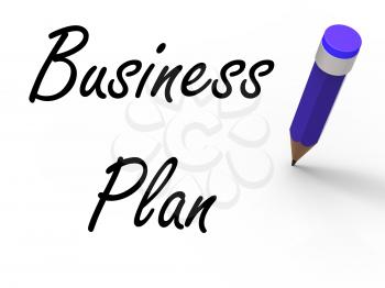 Business Plan with Pencil Showing Written Strategy Vision and Goal
