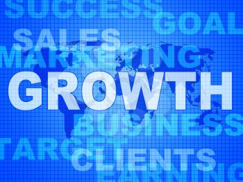 Growth Words Showing Rising Progress And Improve