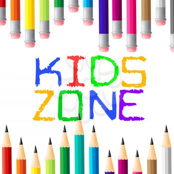 Kids Zone Indicating Social Club And Child