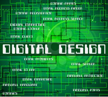 Digital Design Meaning High Tec And Word