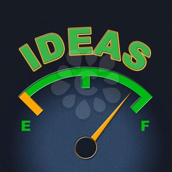 Ideas Gauge Showing Creativity Inventions And Concepts