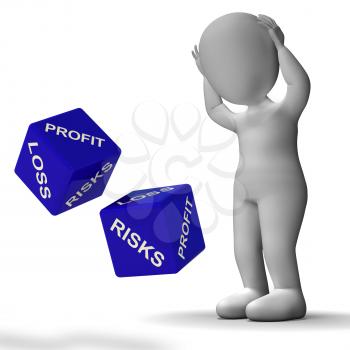 Profit And Loss Dice Shows Returns For Business Investment