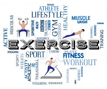Exercise Fitness Showing Physical Activity And Exercising