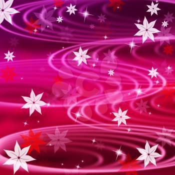 Pink Rippling Background Meaning Wavy Lines And Flowers
