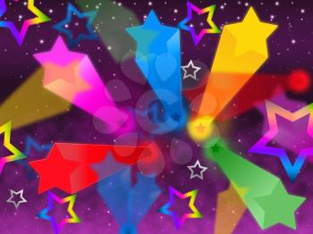 Colorful Stars Background Meaning Rainbow Space And Bright
