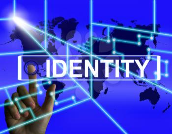 Identity Screen Representing Worldwide or International Identification or Brand