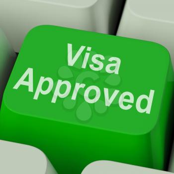 Visa Approved Key Showing Country Admission Authorized