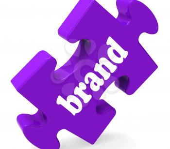 Brand Jigsaw Showing Business Trademark Or Product Label