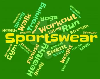 Sportswear Word Indicating Wordcloud Sweaters And Garment 