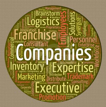 Companies Word Representing Text Company And Corporations