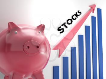 Raising Stocks Chart Showing Progress And Achievements