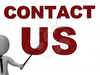 Contact Us Sign Meaning Helpdesk Or Customer Services