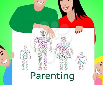 Parenting Words Meaning Mother And Baby And Mother And Child