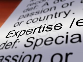 Expertise Definition Closeup Shows Skills Proficiency And Capabilities