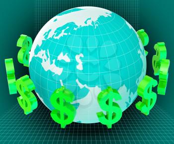 Forex Globe Representing Currency Exchange And Usd
