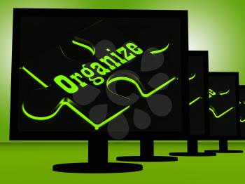 Organize On Monitors Showing Managing And Structuring