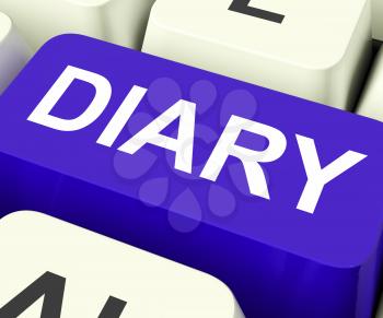 Diary Key Showing Online Planner Or Schedule