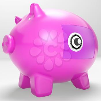 Safe Piggy Showing Secure Savings Locked Closed