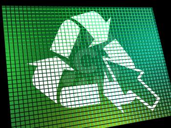 Recycle Icon Computer Screen Showing Recycling And Eco Friendly