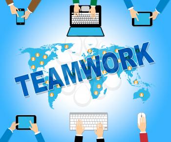 Business Teamwork Representing Organization Web And Teams