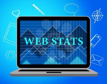 Web Stats Indicating Internet Laptop And Network