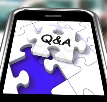 Q&A Smartphone Showing  Questions Answers And Assistance