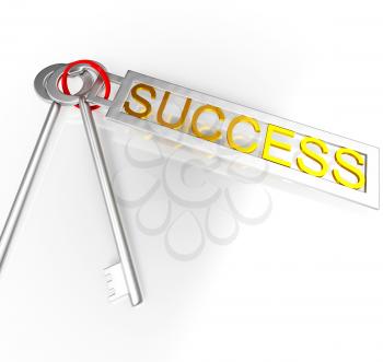 Success Keys Showing Victory Achievement Or Succeed
